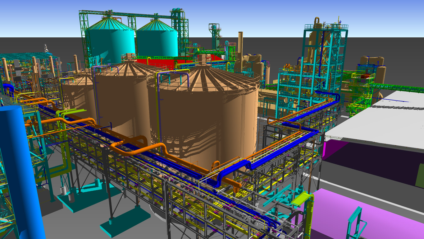 Industrial piping 3D model